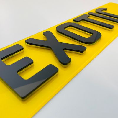 4D NEON YELLOW NUMBER PLATES