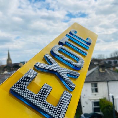 4D Gel Graphite Carbon Neon Blue 5MM Replacement Number Plates