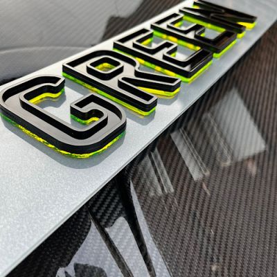 4D GHOST GREEN OUTLINE REPLACEMENT NUMBER PLATES