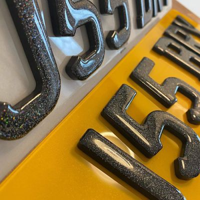 4D Glitter Gel Black 5MM Replacement Number Plates