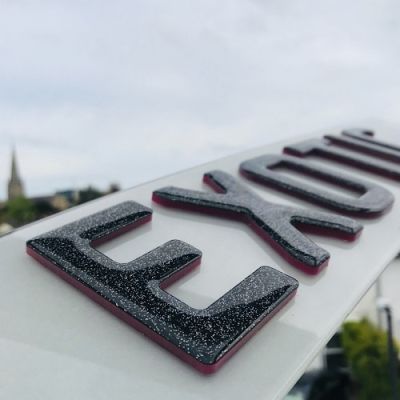 4D Glitter Gel Pink Replacement Number Plates