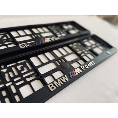 BMW M Power Number Plate Holder Surrounds (Front & Rear)