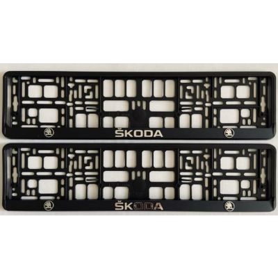 Skoda Number Plate Holder Surrounds (Front & Rear)