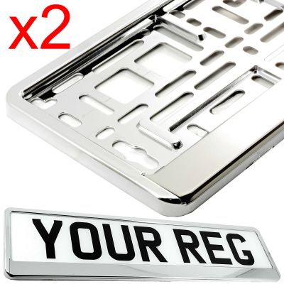Chrome Effect Number Plate Holder Surrounds